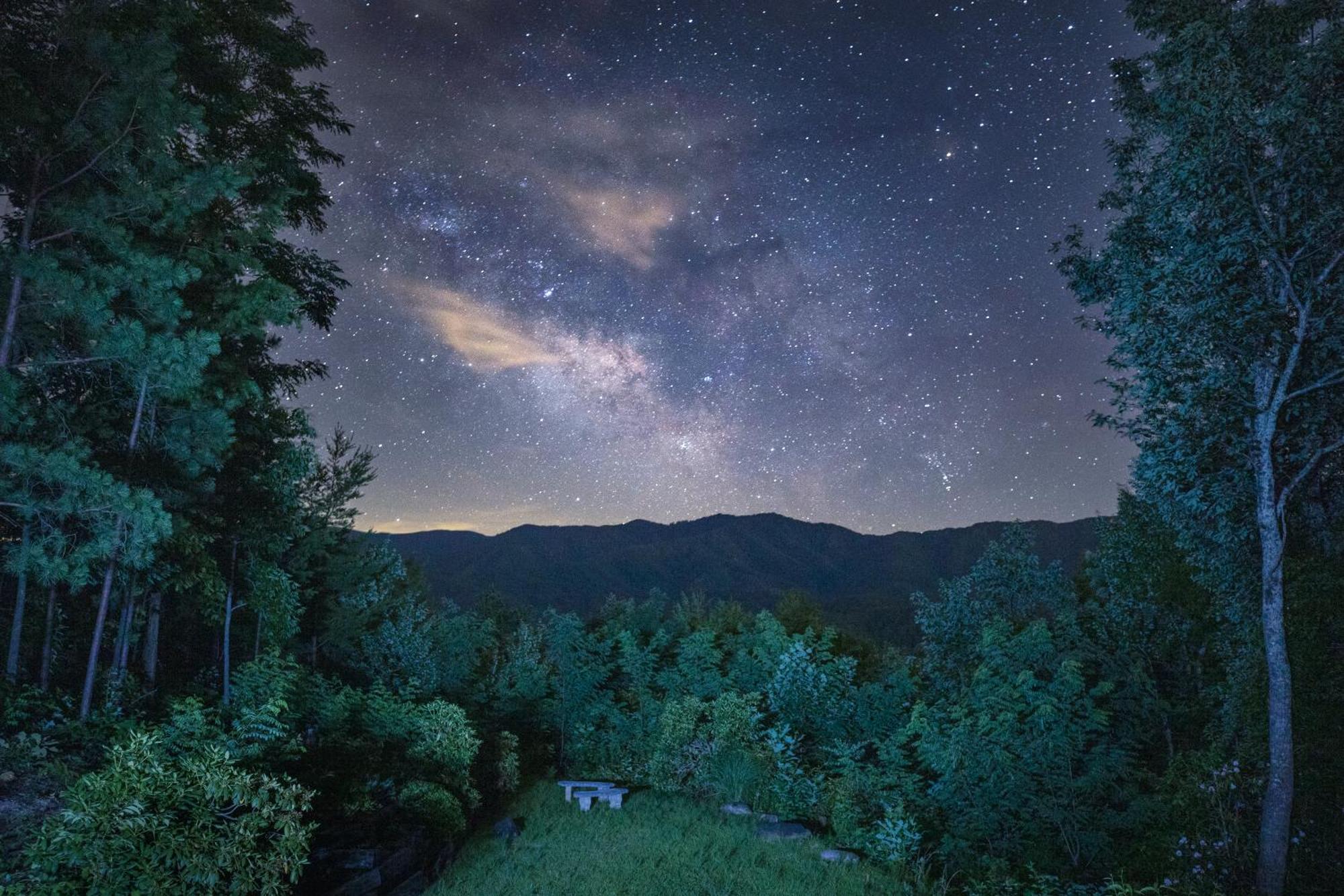 Real Log Cabin With Amazing Views, Hot Tub, Sauna, Games Gatlinburg Bagian luar foto